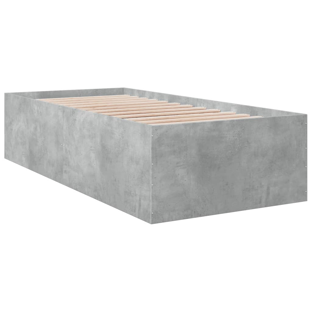Bedframe bewerkt hout betongrijs 75x190 cm is nu te koop bij PeponiXL, paradijselijk wonen!
