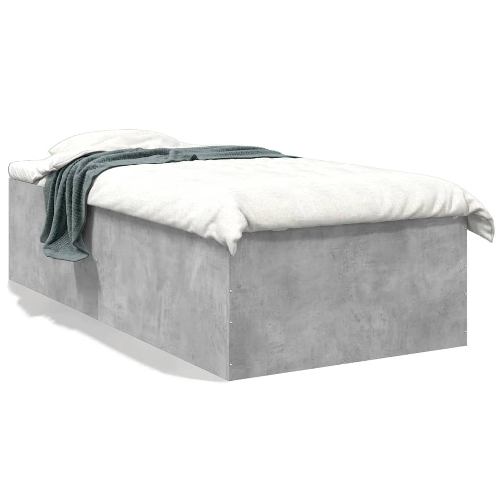 Bedframe bewerkt hout betongrijs 75x190 cm is nu te koop bij PeponiXL, paradijselijk wonen!
