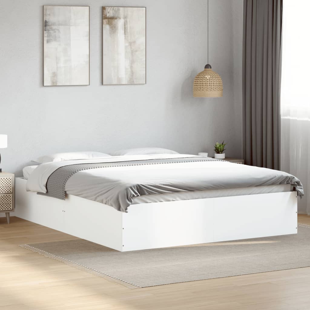 Bedframe bewerkt hout wit 150x200 cm is nu te koop bij PeponiXL, paradijselijk wonen!