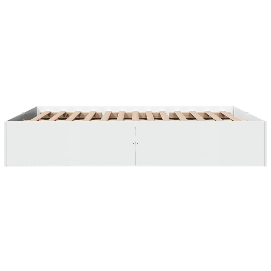 Bedframe bewerkt hout wit 150x200 cm is nu te koop bij PeponiXL, paradijselijk wonen!