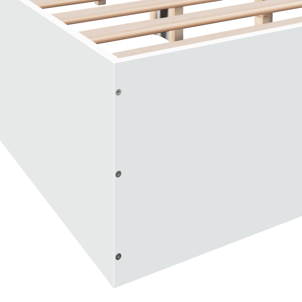 Bedframe bewerkt hout wit 150x200 cm is nu te koop bij PeponiXL, paradijselijk wonen!
