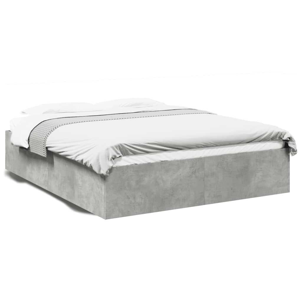 Bedframe bewerkt hout betongrijs 150x200 cm is nu te koop bij PeponiXL, paradijselijk wonen!