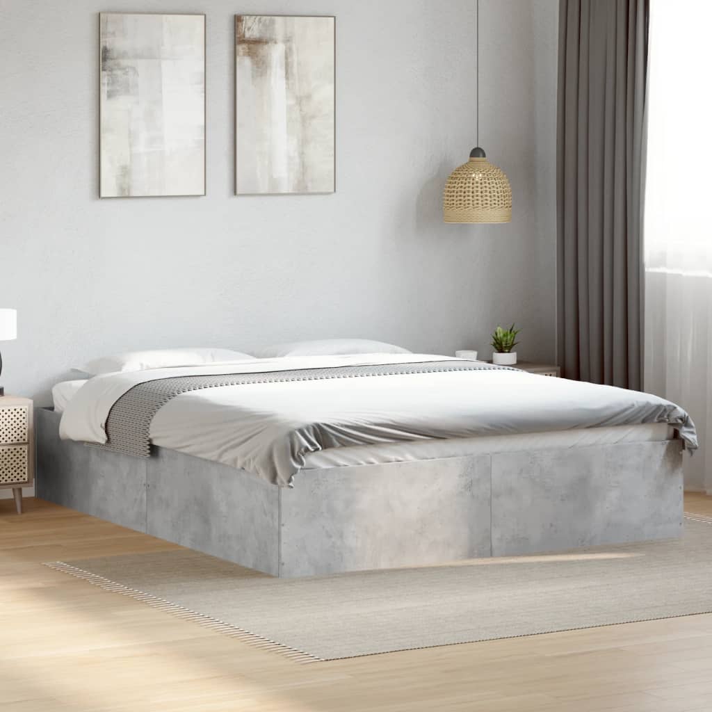 Bedframe bewerkt hout betongrijs 150x200 cm is nu te koop bij PeponiXL, paradijselijk wonen!