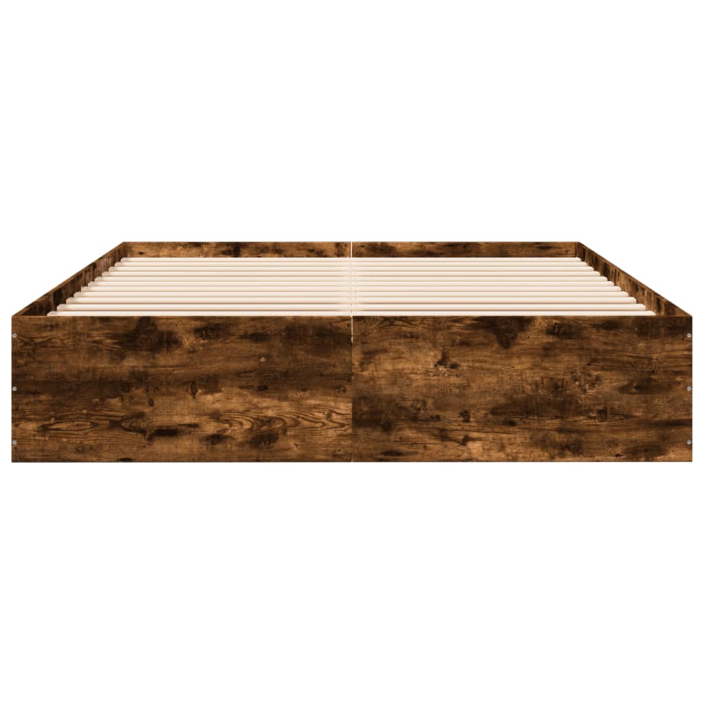 Bedframe bewerkt hout gerookt eikenkleurig 150x200 cm is nu te koop bij PeponiXL, paradijselijk wonen!