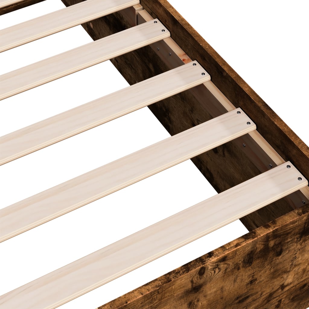 Bedframe bewerkt hout gerookt eikenkleurig 150x200 cm is nu te koop bij PeponiXL, paradijselijk wonen!