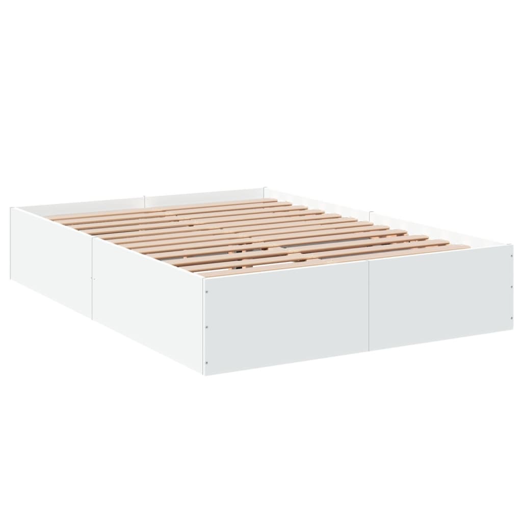 Bedframe bewerkt hout wit 120x190 cm is nu te koop bij PeponiXL, paradijselijk wonen!