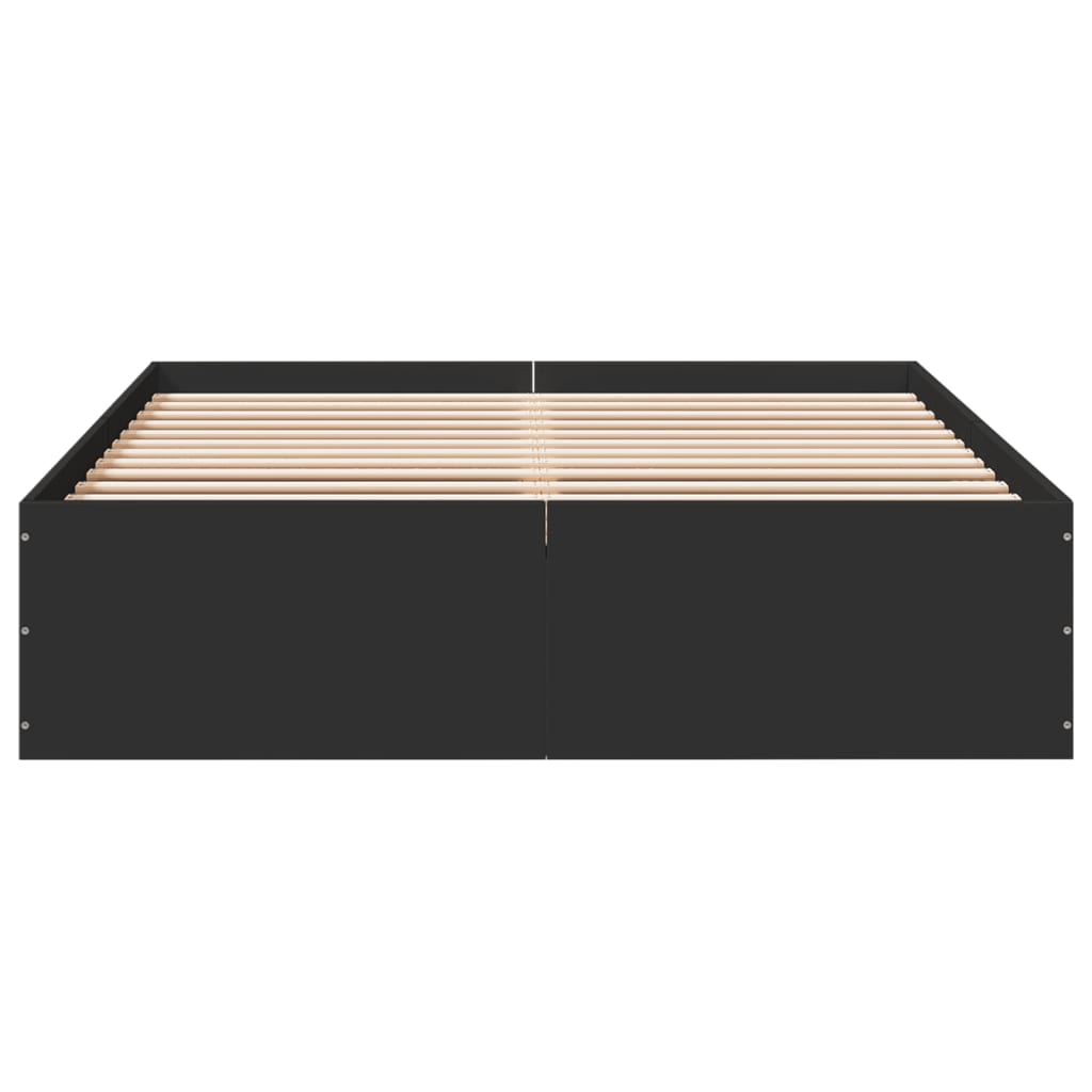 Bedframe bewerkt hout zwart 120x190 cm is nu te koop bij PeponiXL, paradijselijk wonen!
