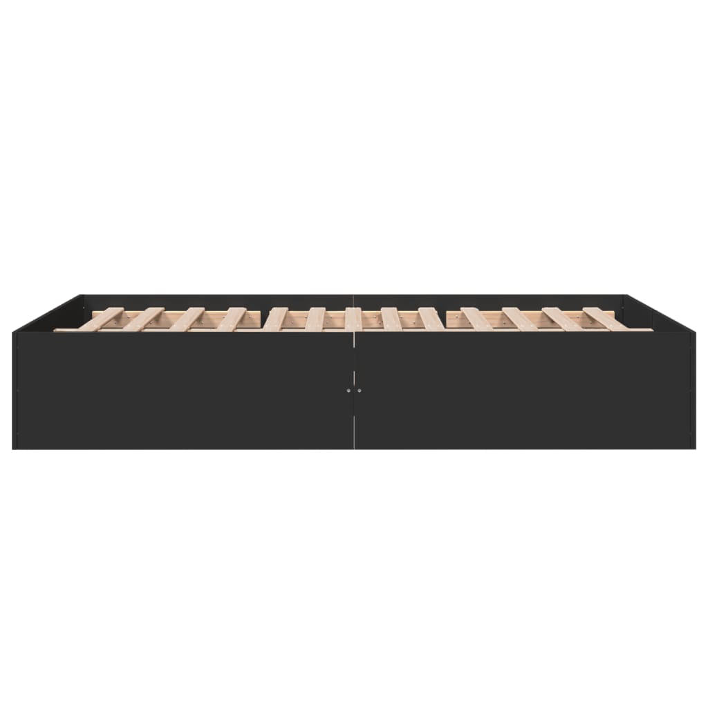 Bedframe bewerkt hout zwart 120x190 cm is nu te koop bij PeponiXL, paradijselijk wonen!