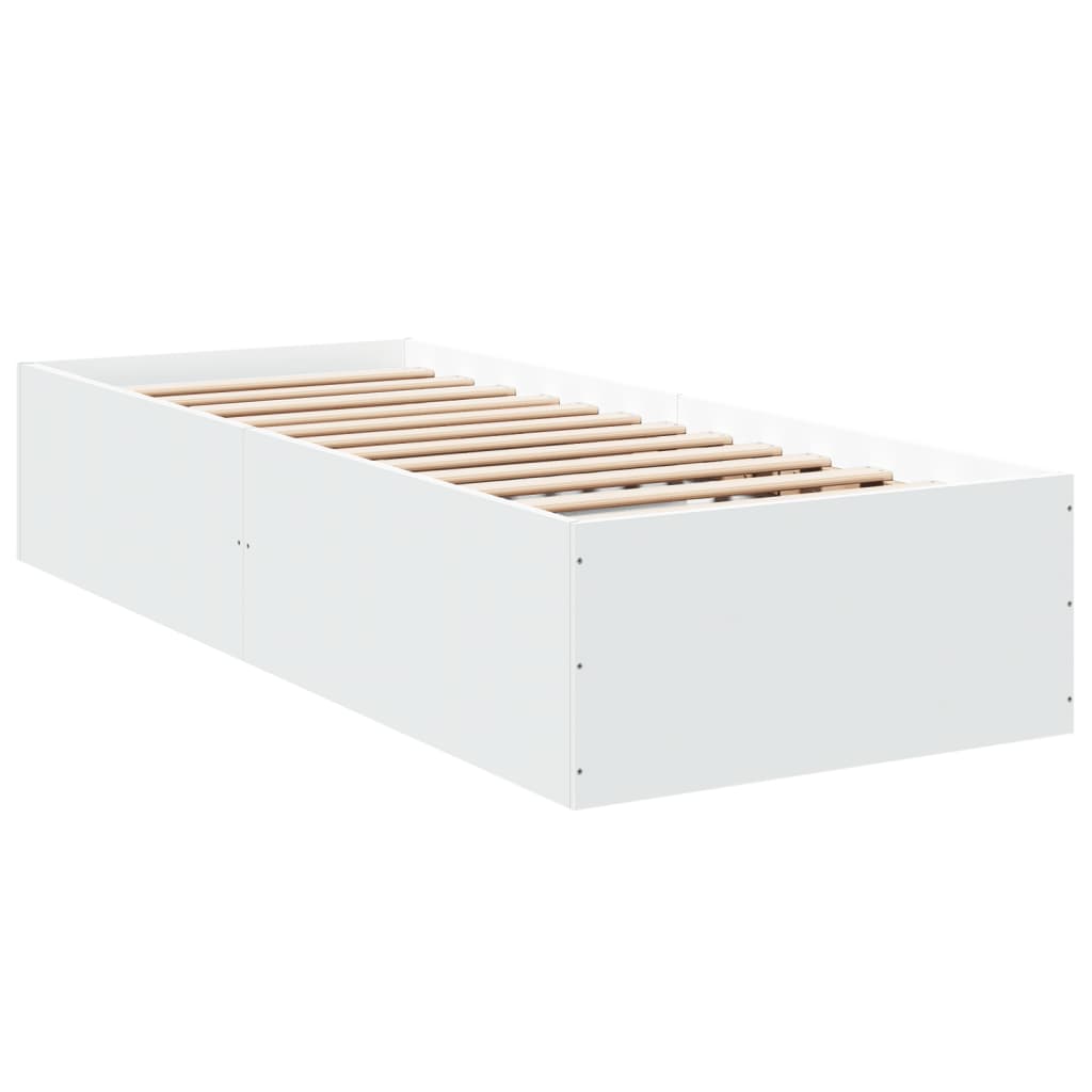 Bedframe bewerkt hout wit 100x200 cm is nu te koop bij PeponiXL, paradijselijk wonen!