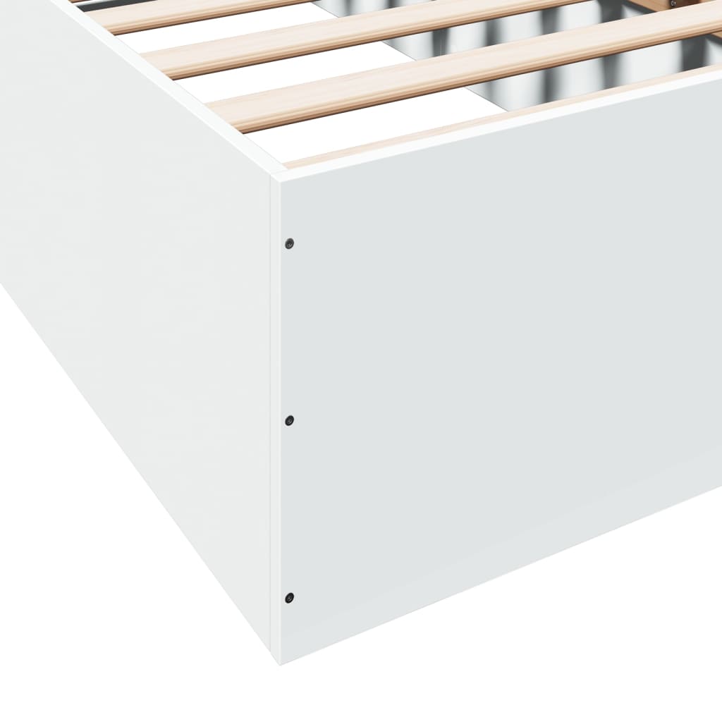 Bedframe bewerkt hout wit 100x200 cm is nu te koop bij PeponiXL, paradijselijk wonen!