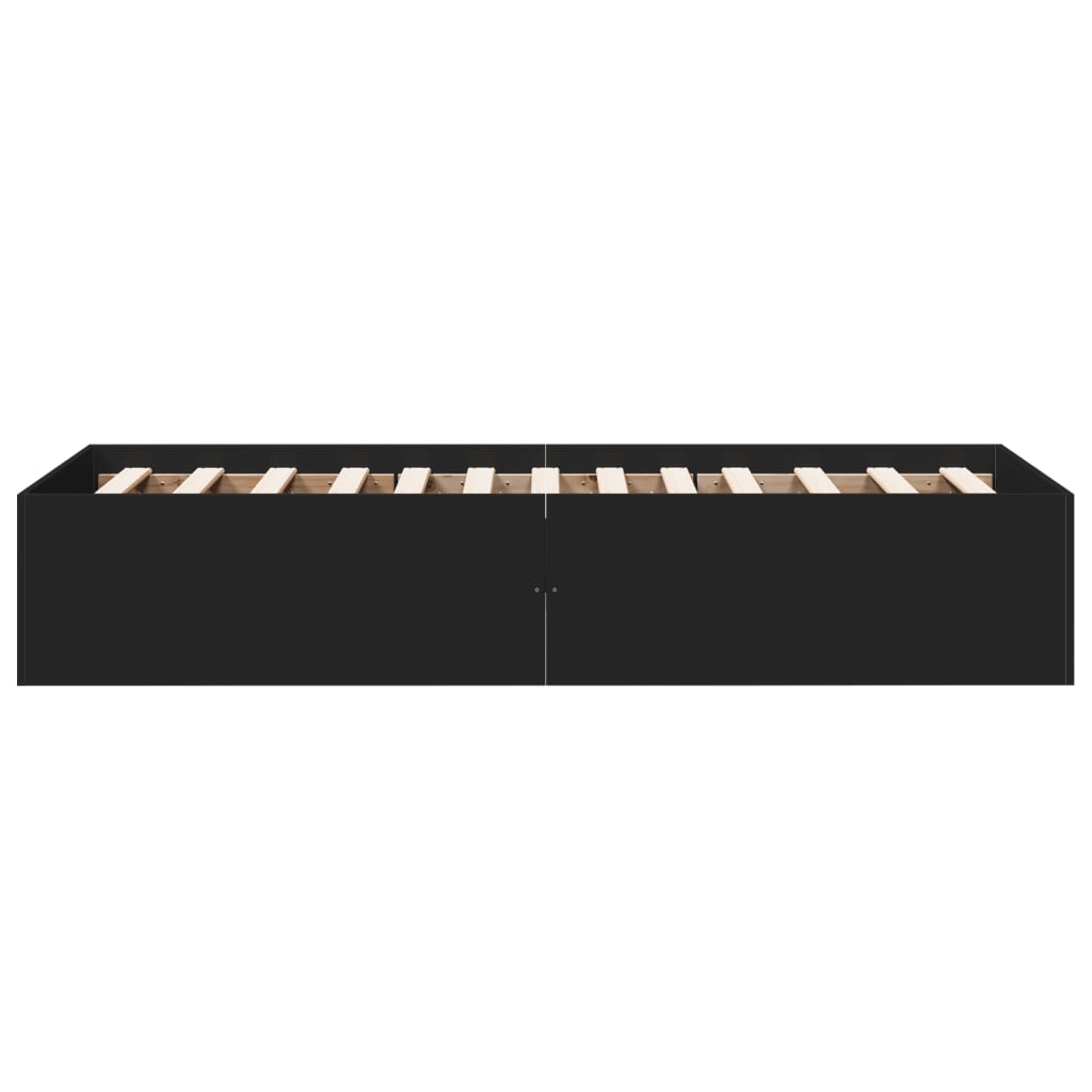 Bedframe bewerkt hout zwart 100x200 cm is nu te koop bij PeponiXL, paradijselijk wonen!