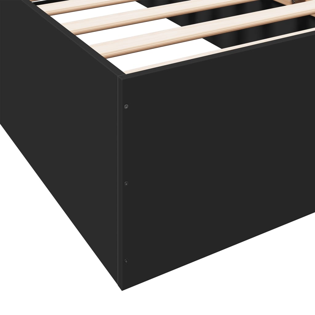 Bedframe bewerkt hout zwart 100x200 cm is nu te koop bij PeponiXL, paradijselijk wonen!