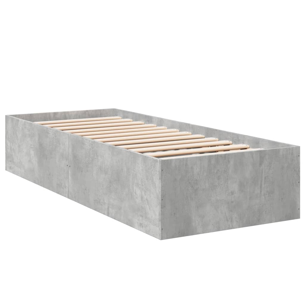 Bedframe bewerkt hout betongrijs 100x200 cm is nu te koop bij PeponiXL, paradijselijk wonen!