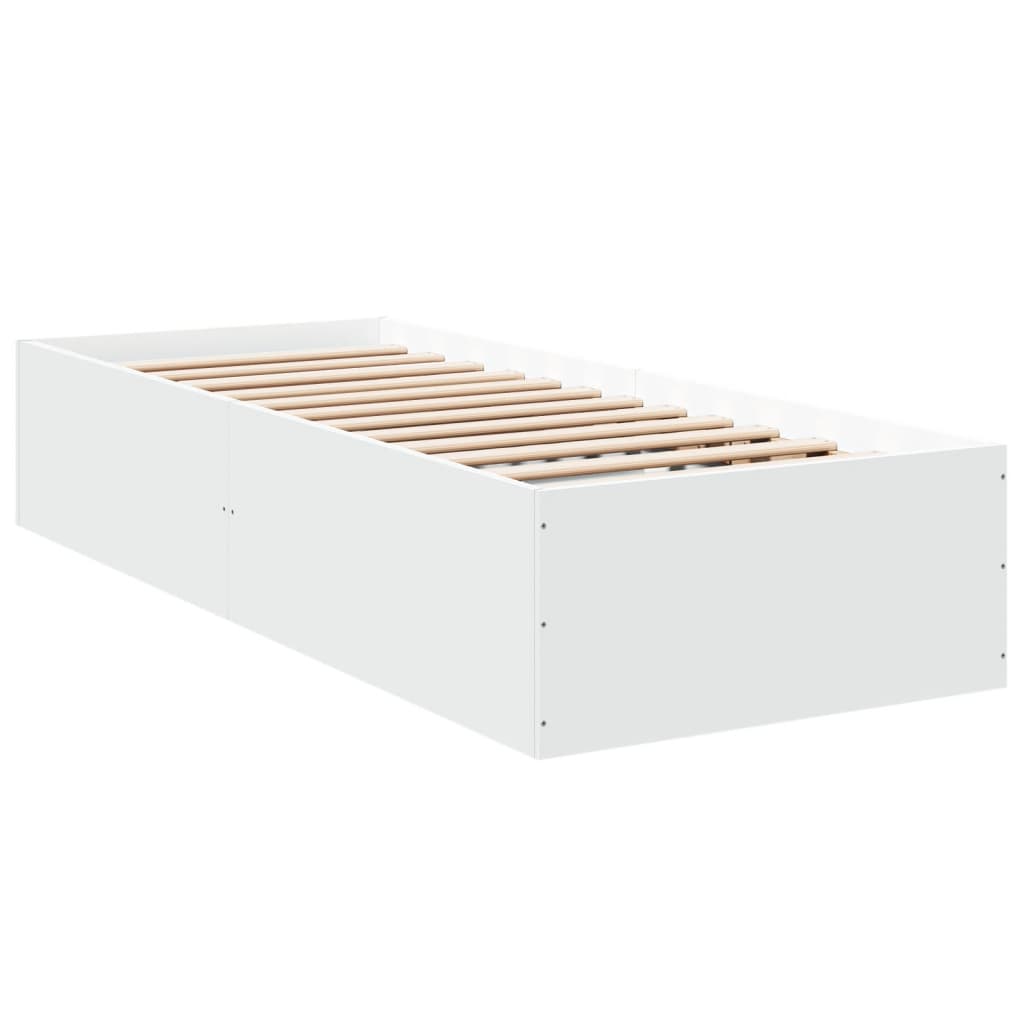 Bedframe bewerkt hout wit 90x200 cm is nu te koop bij PeponiXL, paradijselijk wonen!