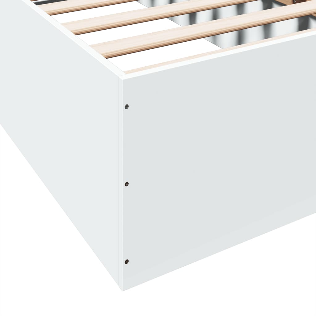 Bedframe bewerkt hout wit 90x200 cm is nu te koop bij PeponiXL, paradijselijk wonen!
