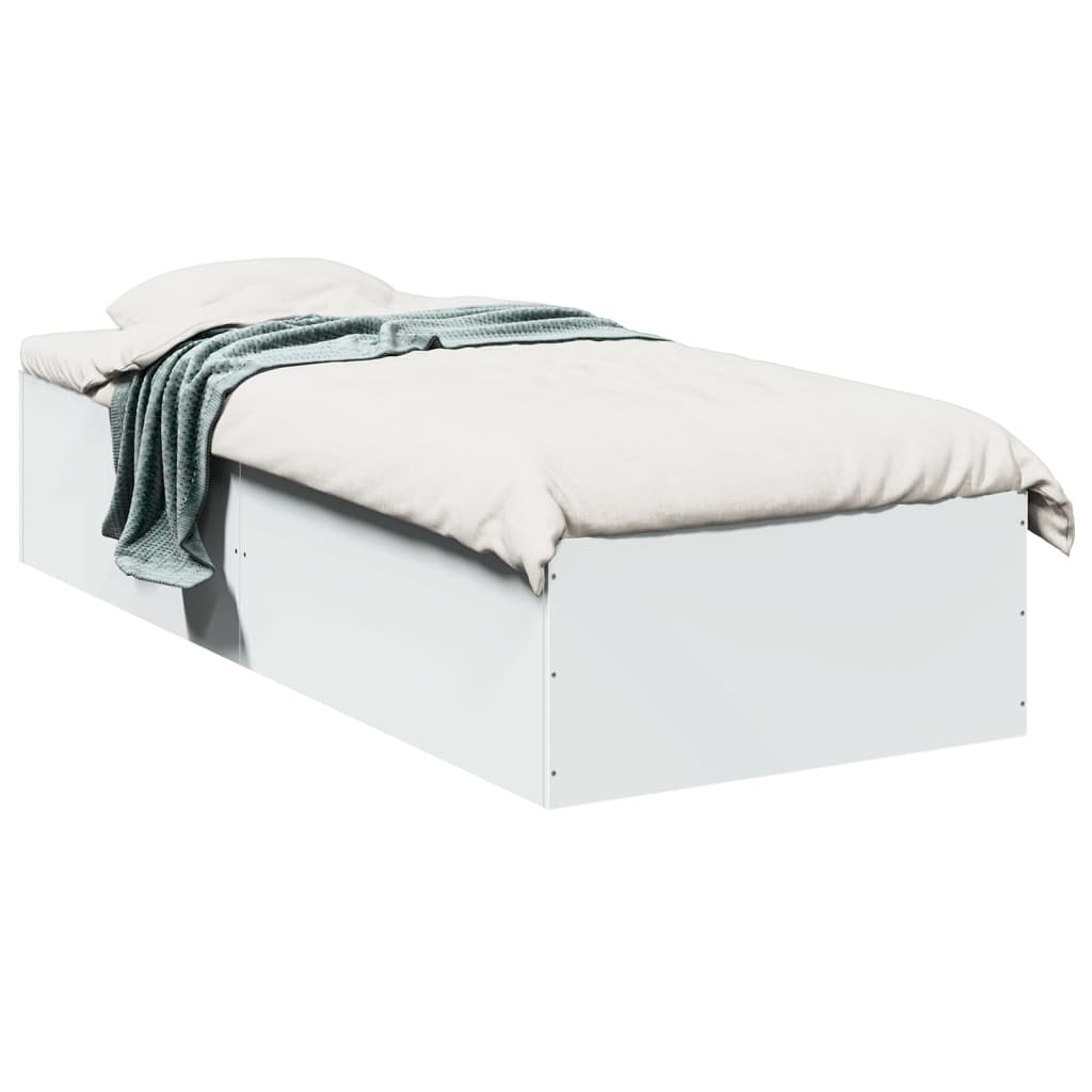 Bedframe bewerkt hout wit 90x200 cm is nu te koop bij PeponiXL, paradijselijk wonen!