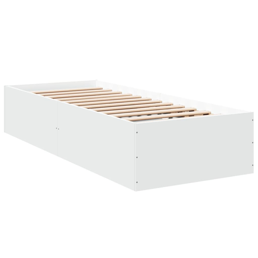 Bedframe bewerkt hout wit 90x190 cm is nu te koop bij PeponiXL, paradijselijk wonen!