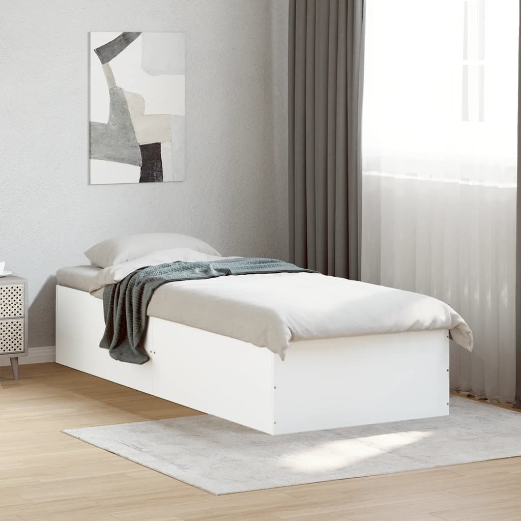 Bedframe bewerkt hout wit 90x190 cm is nu te koop bij PeponiXL, paradijselijk wonen!