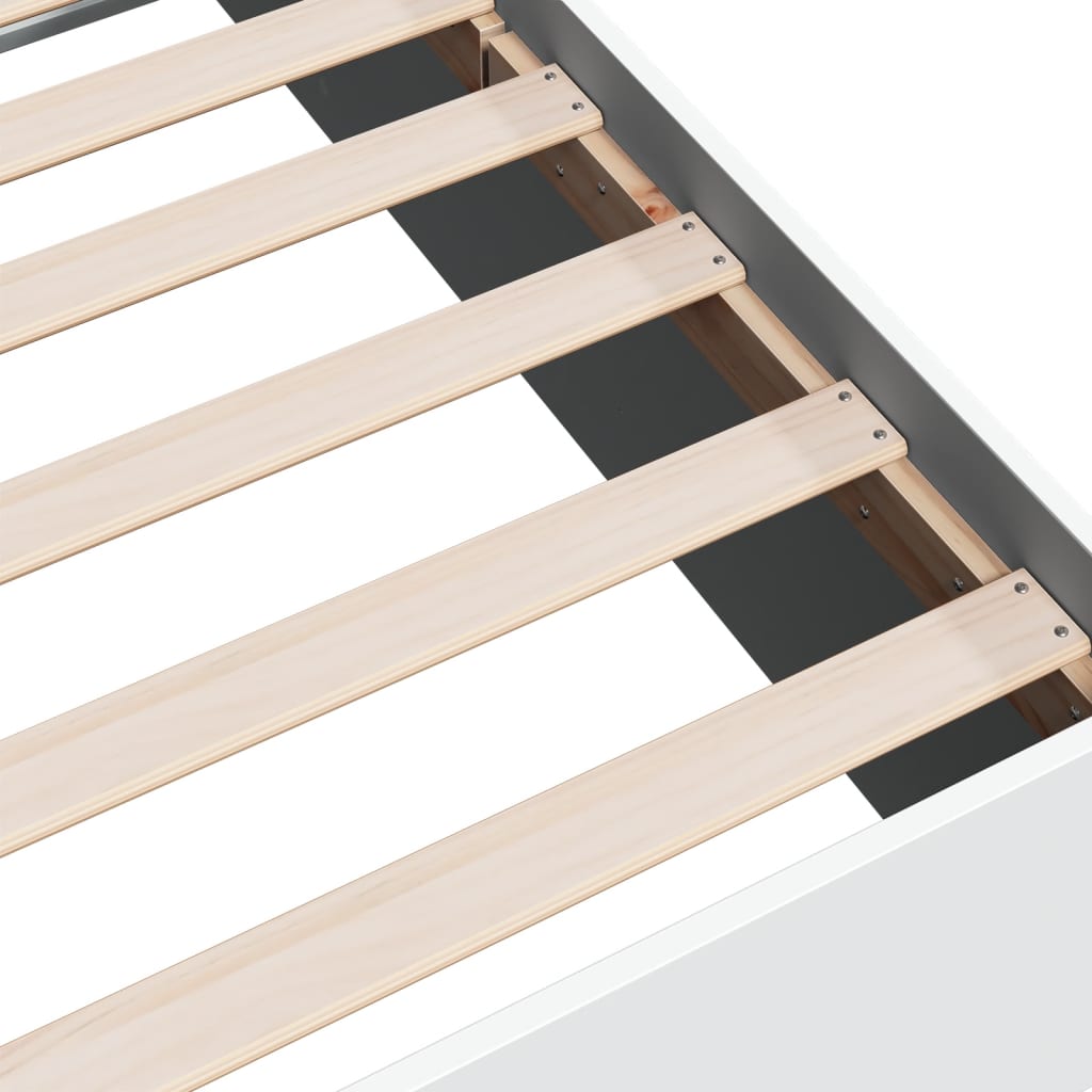 Bedframe bewerkt hout wit 90x190 cm is nu te koop bij PeponiXL, paradijselijk wonen!