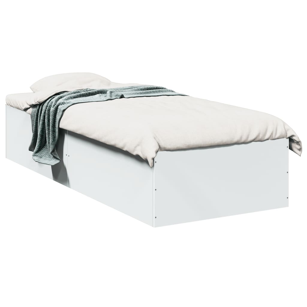 Bedframe bewerkt hout wit 90x190 cm is nu te koop bij PeponiXL, paradijselijk wonen!