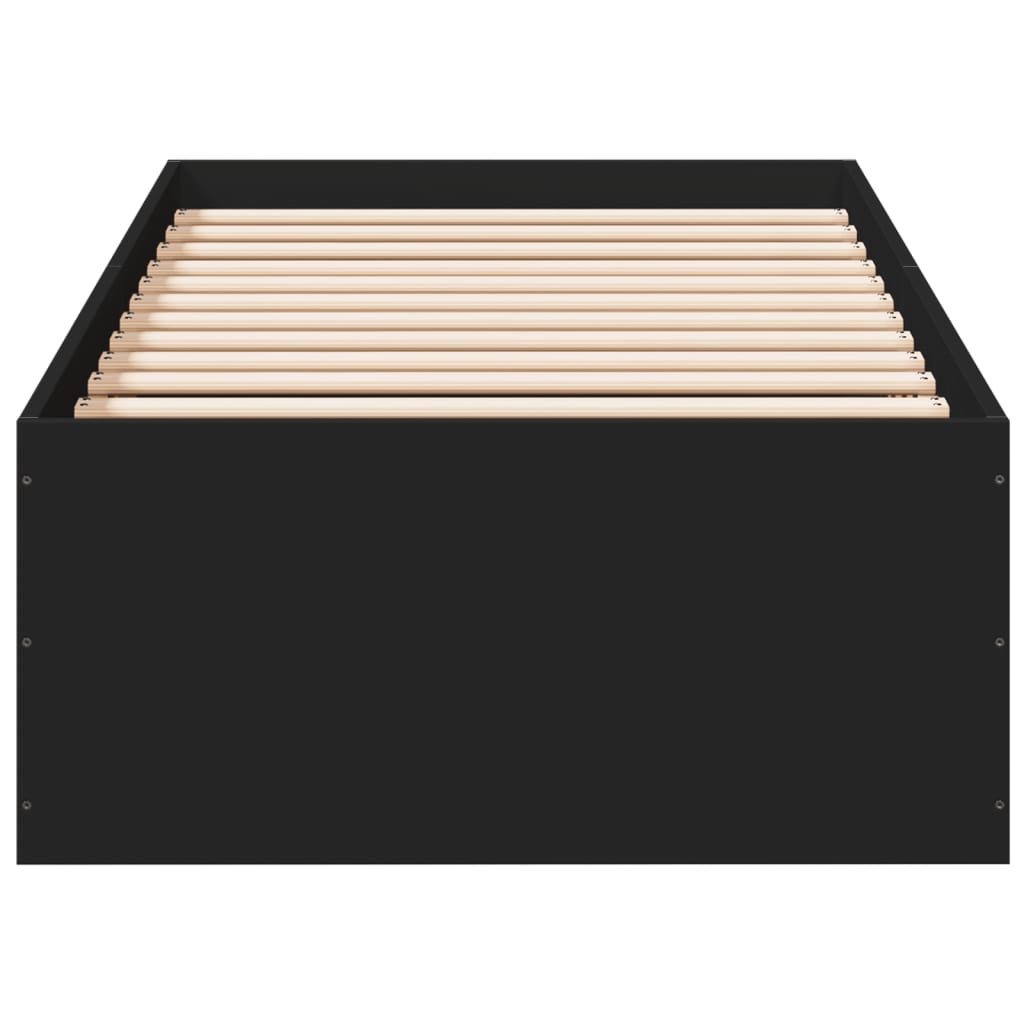 Bedframe bewerkt hout zwart 90x190 cm is nu te koop bij PeponiXL, paradijselijk wonen!