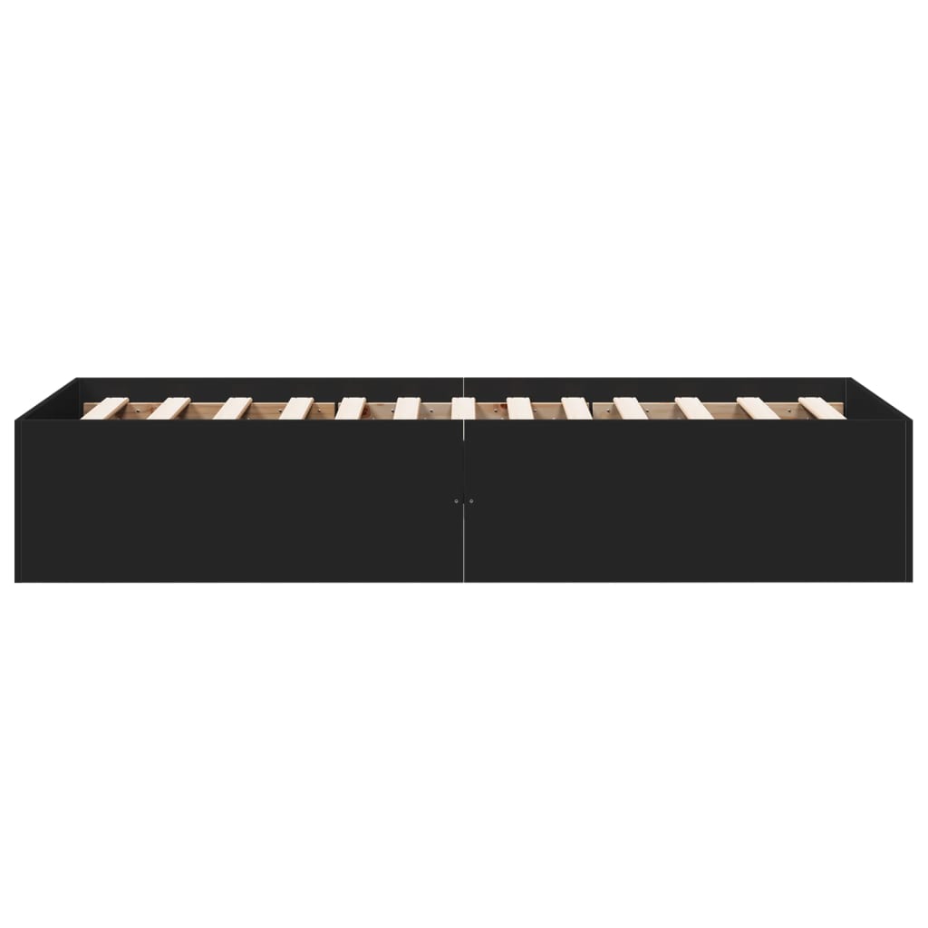 Bedframe bewerkt hout zwart 90x190 cm is nu te koop bij PeponiXL, paradijselijk wonen!