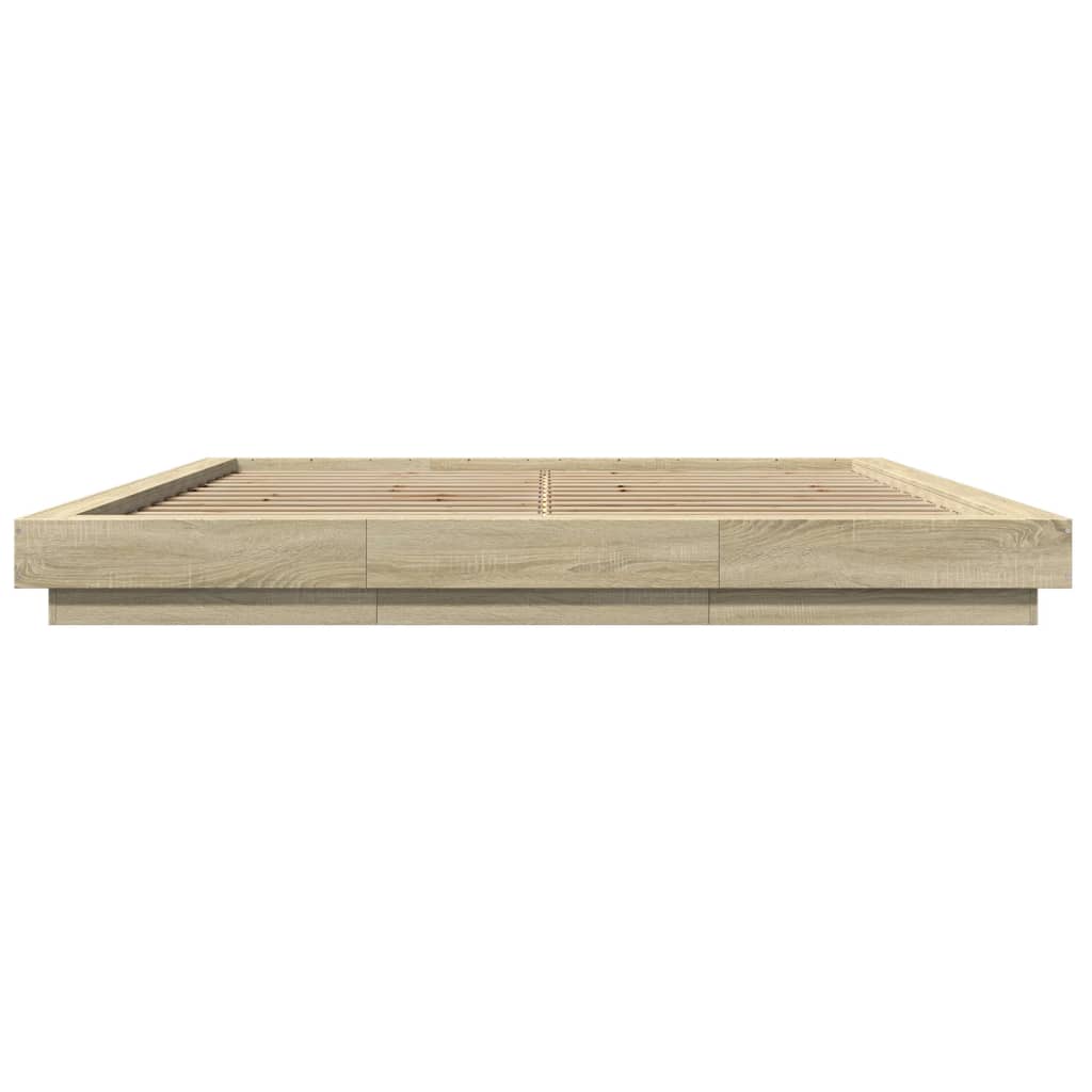 Bedframe met LED-verlichting sonoma eikenkleurig 180x200 cm is nu te koop bij PeponiXL, paradijselijk wonen!