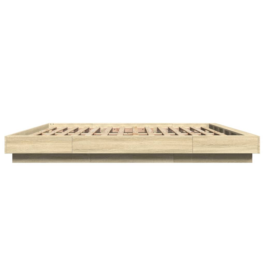 Bedframe met LED-verlichting sonoma eikenkleurig 180x200 cm is nu te koop bij PeponiXL, paradijselijk wonen!