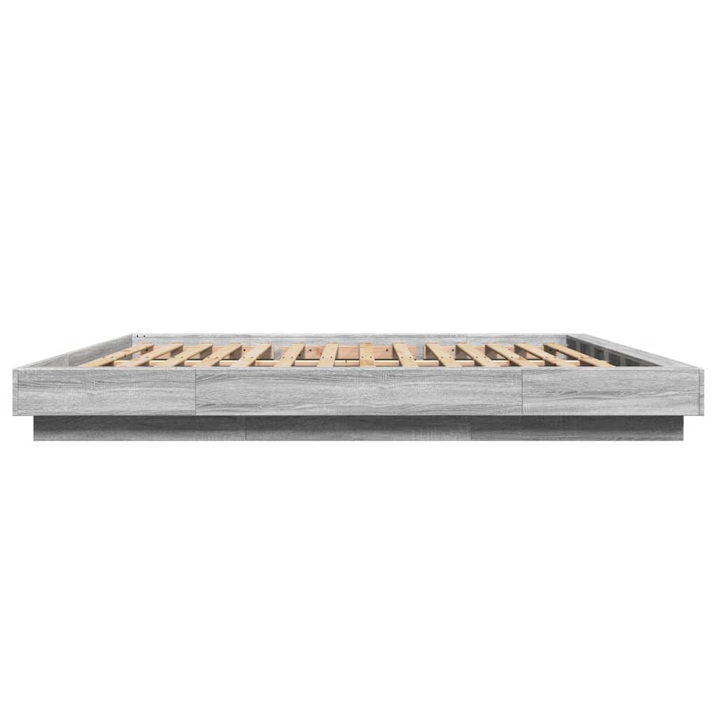 Bedframe met LED-verlichting grijs sonoma eiken 180x200 cm is nu te koop bij PeponiXL, paradijselijk wonen!