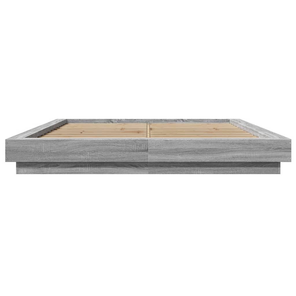 Bedframe met LED-verlichting grijs sonoma eiken 160x200 cm is nu te koop bij PeponiXL, paradijselijk wonen!