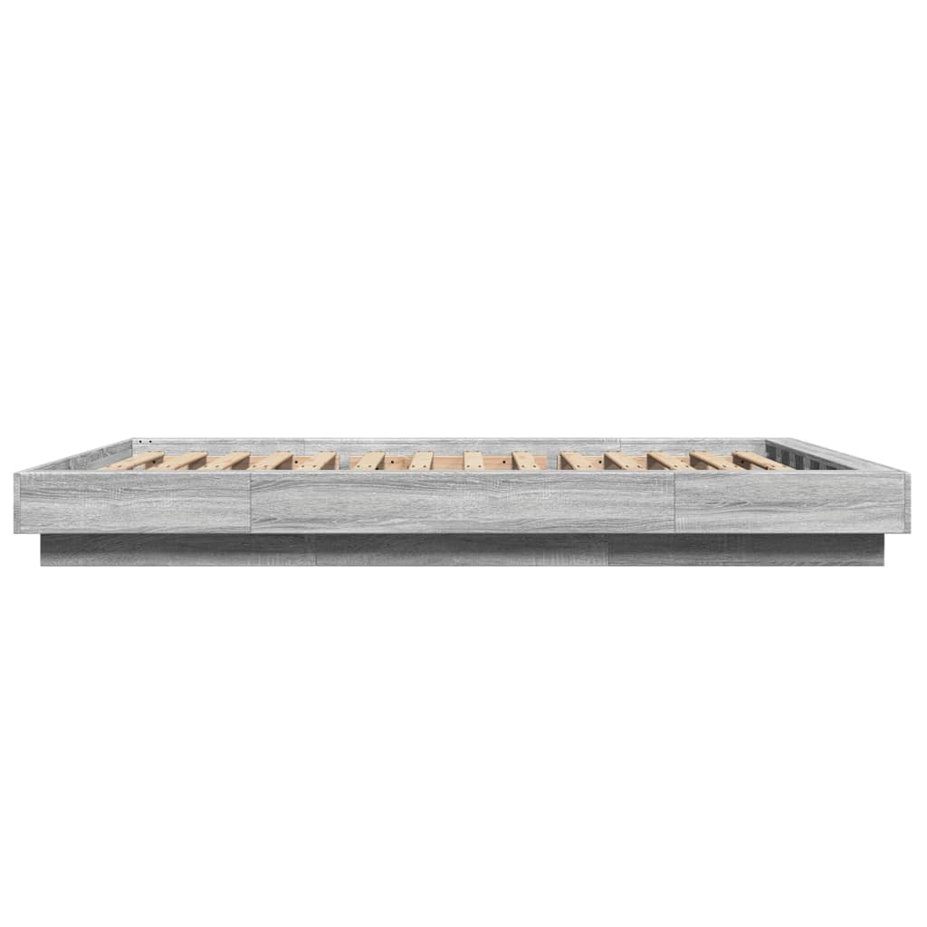 Bedframe met LED-verlichting grijs sonoma eiken 140x200 cm is nu te koop bij PeponiXL, paradijselijk wonen!