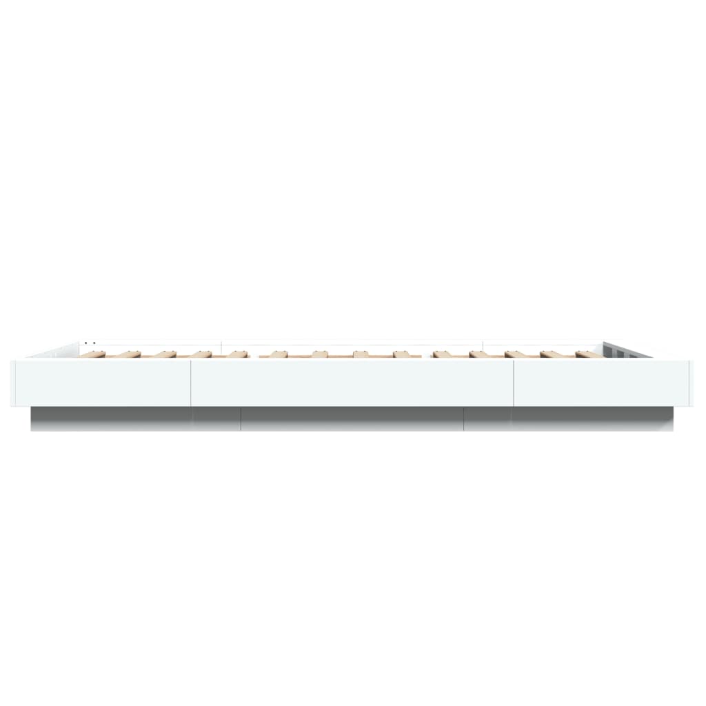Bedframe met LED-verlichting bewerkt hout wit 100x200 cm is nu te koop bij PeponiXL, paradijselijk wonen!