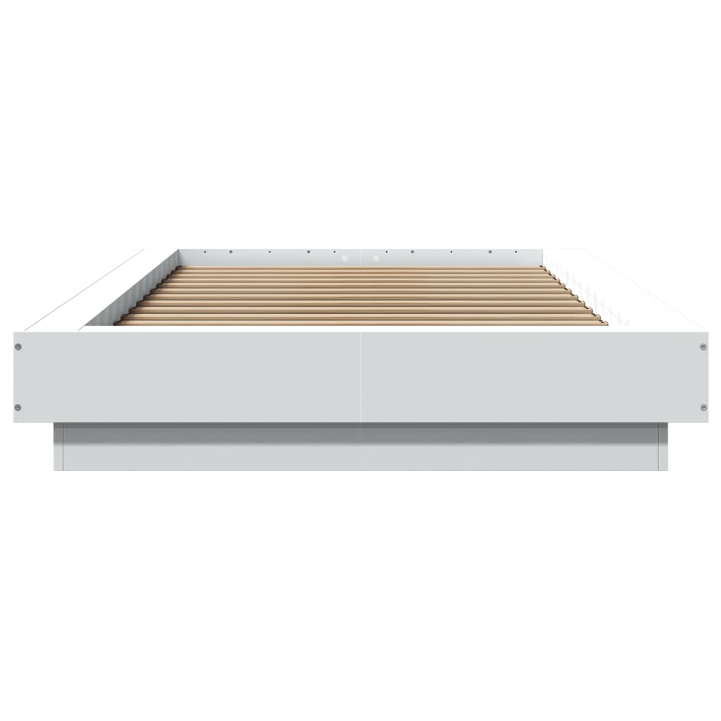 Bedframe met LED-verlichting bewerkt hout wit 90x200 cm is nu te koop bij PeponiXL, paradijselijk wonen!