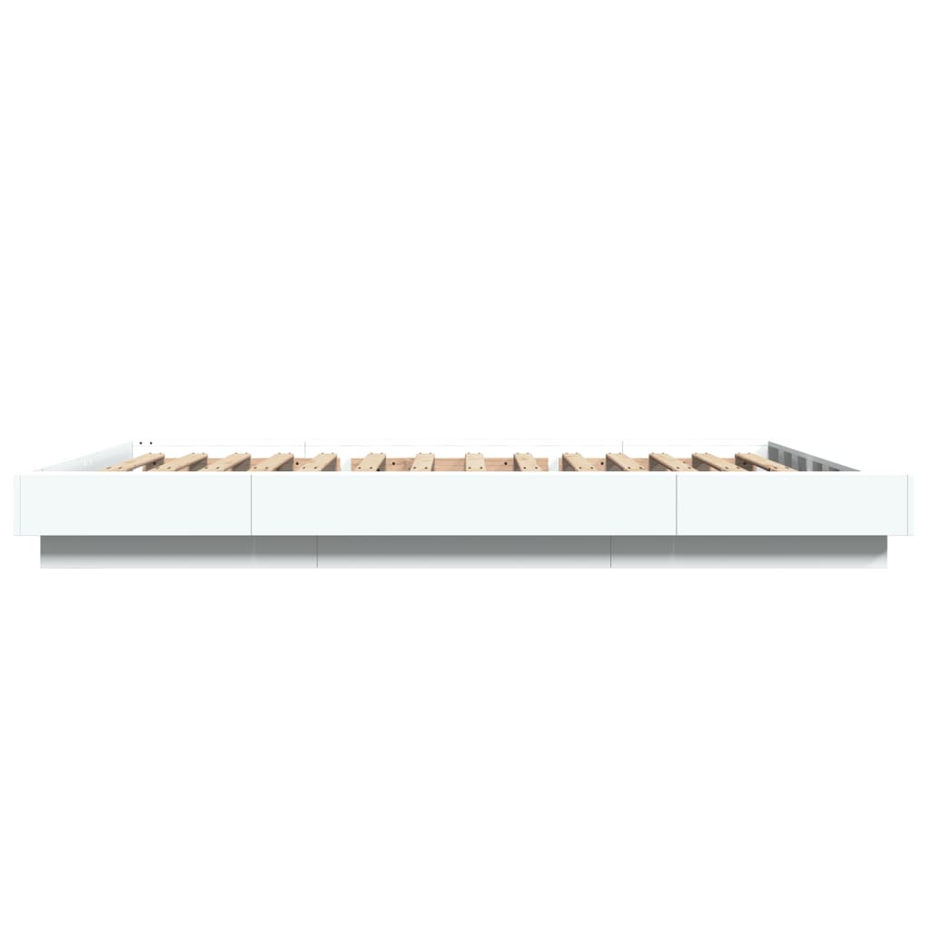 Bedframe met LED-verlichting bewerkt hout wit 120x190 cm is nu te koop bij PeponiXL, paradijselijk wonen!