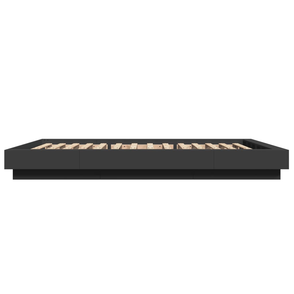 Bedframe met LED-verlichting bruin eikenkleurig 120x190 cm is nu te koop bij PeponiXL, paradijselijk wonen!