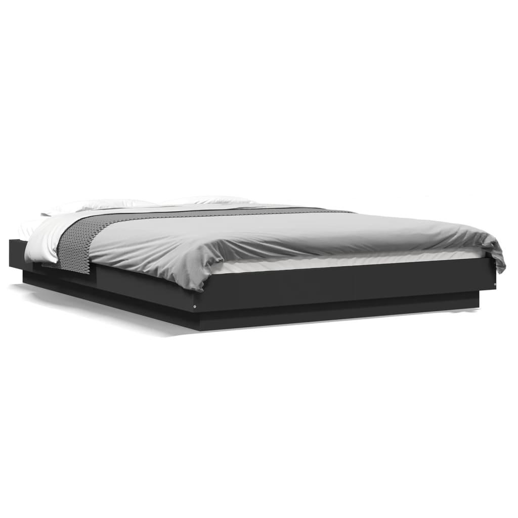 Bedframe met LED-verlichting bruin eikenkleurig 120x190 cm is nu te koop bij PeponiXL, paradijselijk wonen!