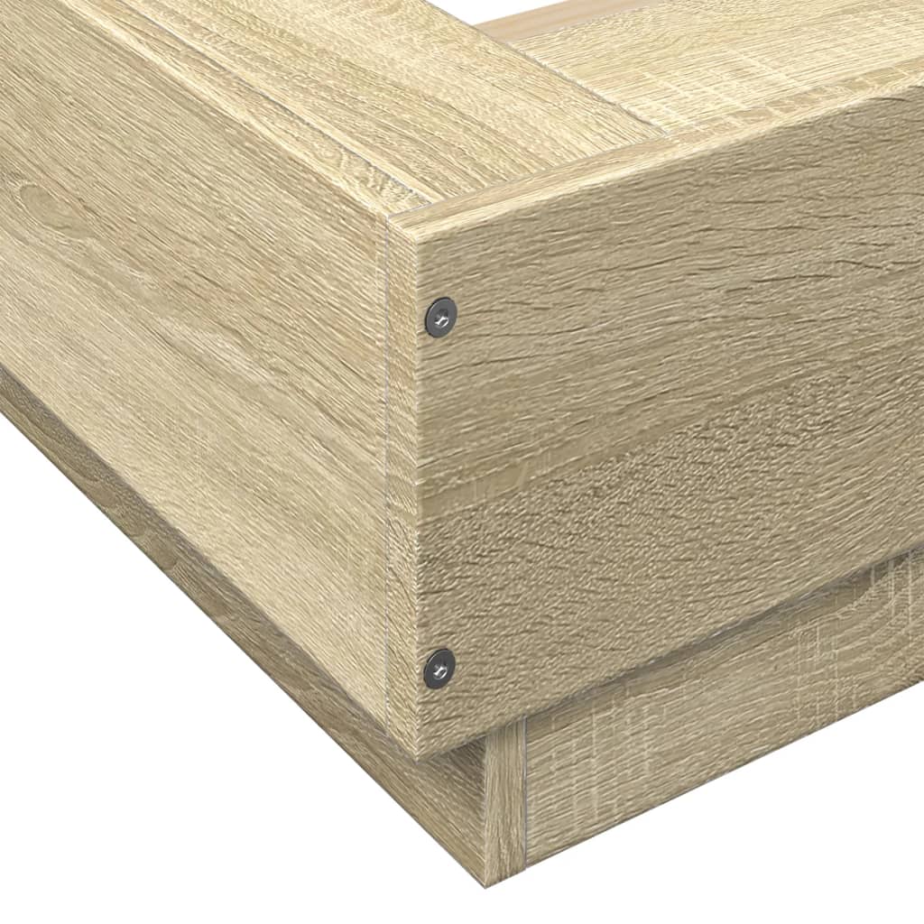 Bedframe met LED-verlichting sonoma eikenkleurig 120x190 cm is nu te koop bij PeponiXL, paradijselijk wonen!
