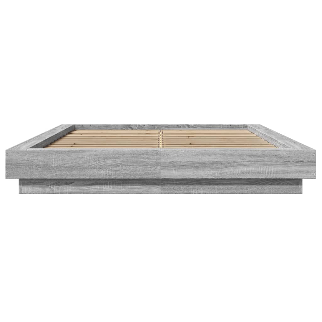 Bedframe met LED-verlichting grijs sonoma eiken 120x190 cm is nu te koop bij PeponiXL, paradijselijk wonen!