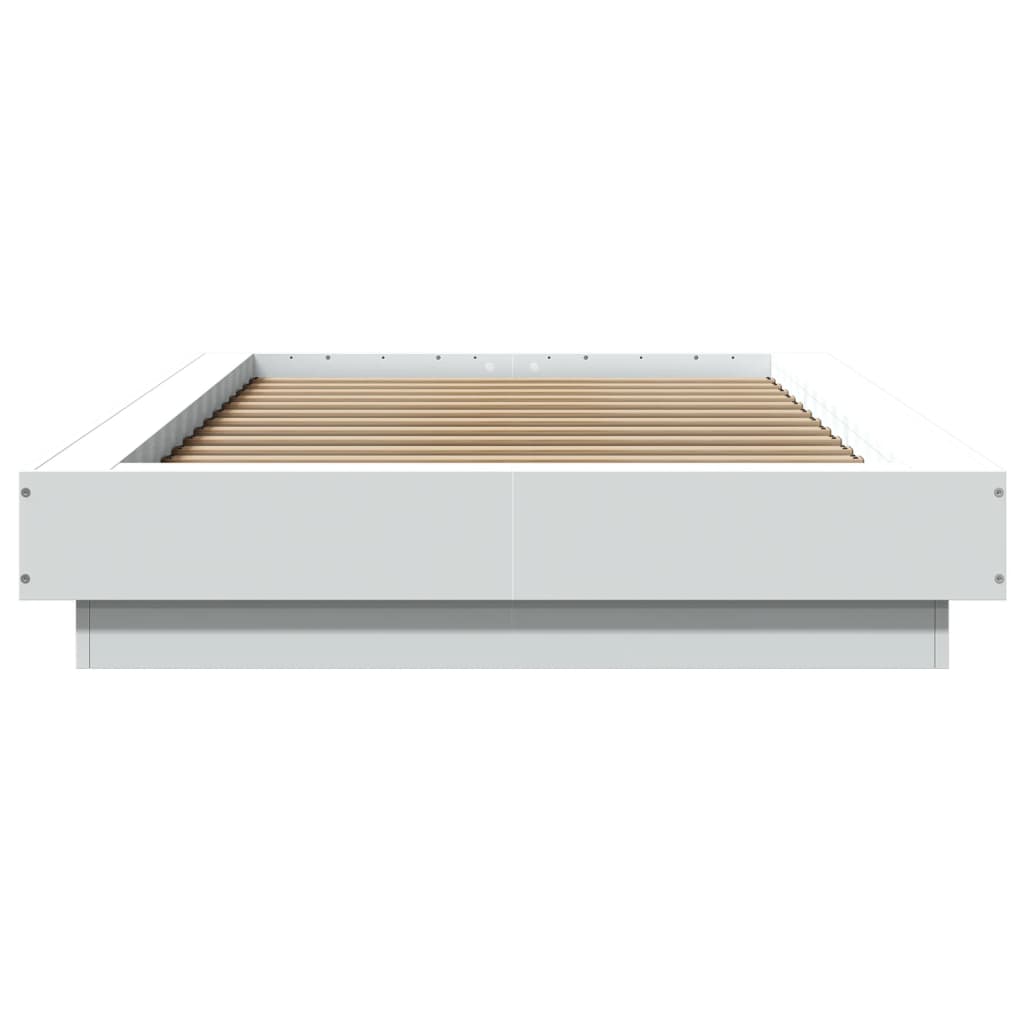 Bedframe met LED-verlichting bewerkt hout wit 90x190 cm is nu te koop bij PeponiXL, paradijselijk wonen!