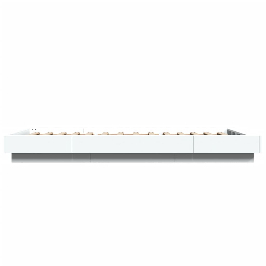 Bedframe met LED-verlichting bewerkt hout wit 90x190 cm is nu te koop bij PeponiXL, paradijselijk wonen!
