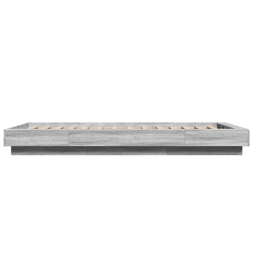 Bedframe met LED-verlichting grijs sonoma eikenkleurig 90x190cm is nu te koop bij PeponiXL, paradijselijk wonen!