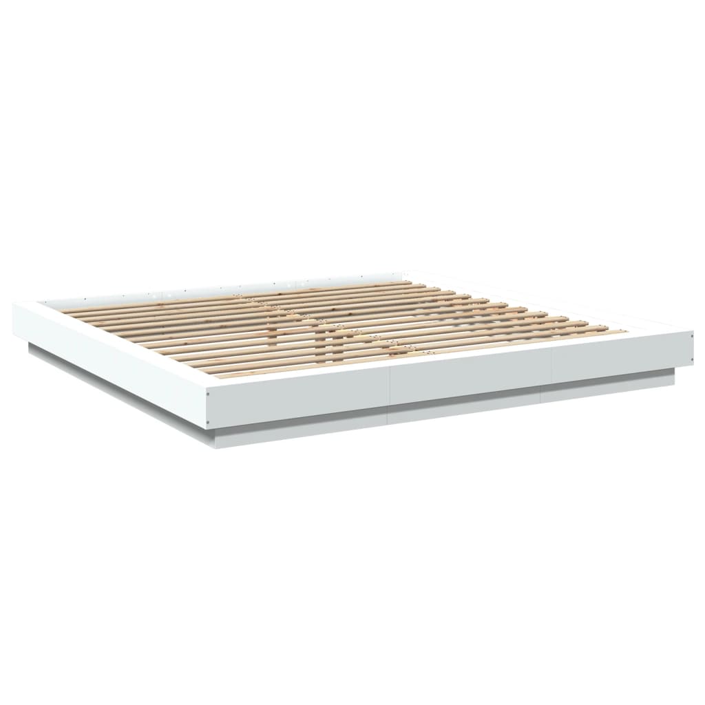 Bedframe massief hout wit 200x200 cm is nu te koop bij PeponiXL, paradijselijk wonen!