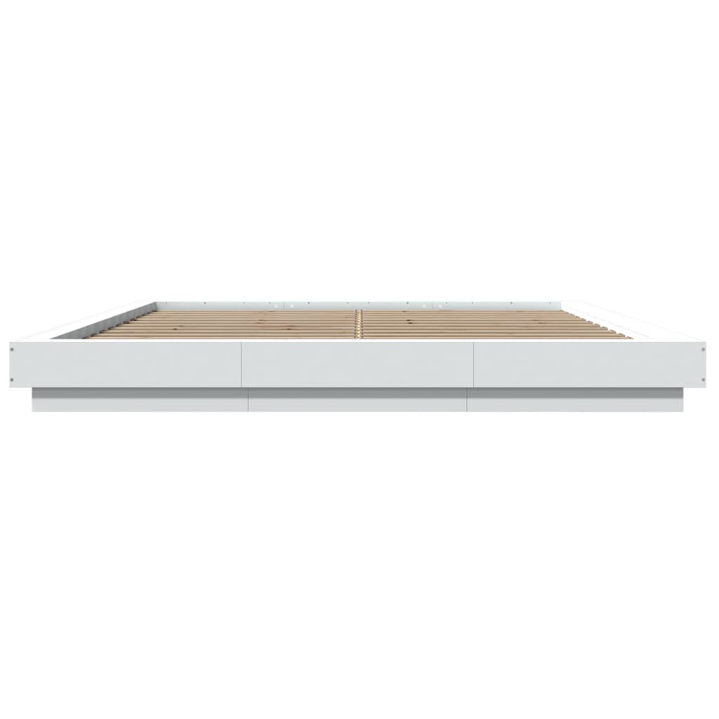 Bedframe massief hout wit 200x200 cm is nu te koop bij PeponiXL, paradijselijk wonen!