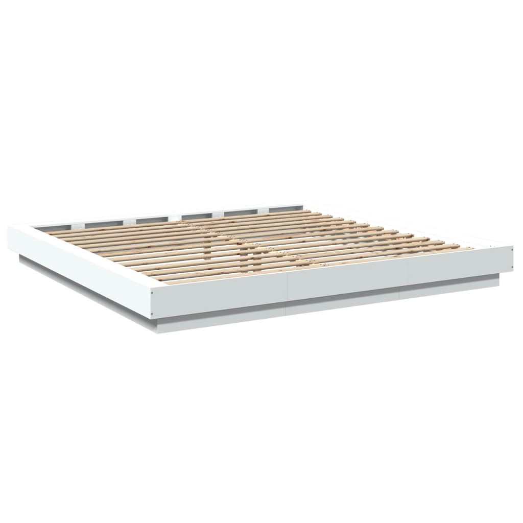 Bedframe bewerkt hout wit 180x200 cm is nu te koop bij PeponiXL, paradijselijk wonen!