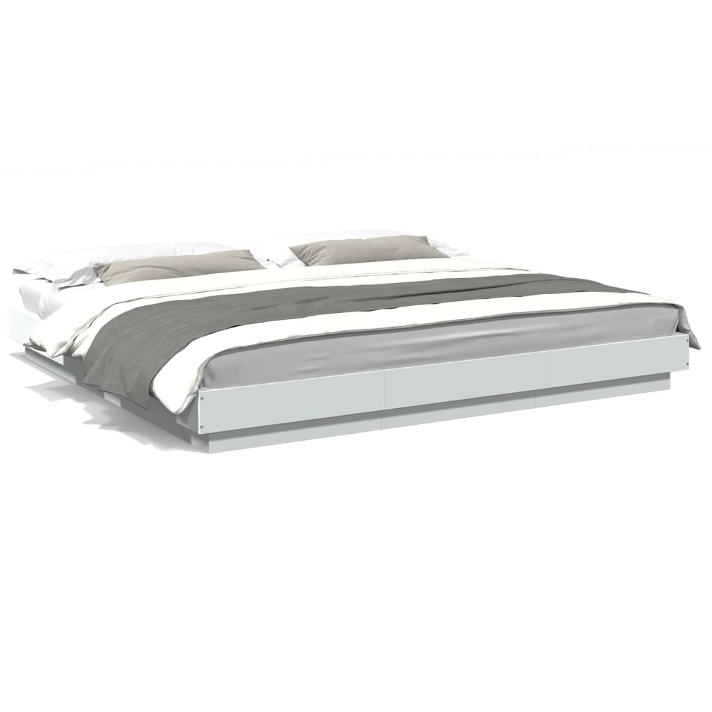 Bedframe bewerkt hout wit 180x200 cm is nu te koop bij PeponiXL, paradijselijk wonen!