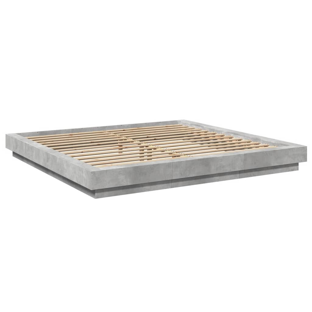 Bedframe bewerkt hout betongrijs 180x200 cm is nu te koop bij PeponiXL, paradijselijk wonen!