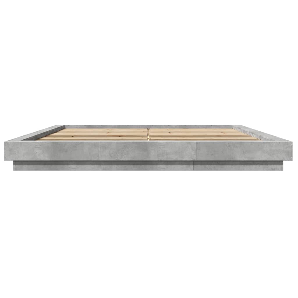 Bedframe bewerkt hout betongrijs 180x200 cm is nu te koop bij PeponiXL, paradijselijk wonen!