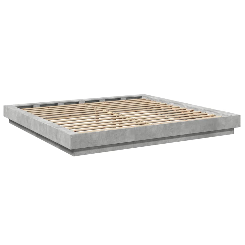 Bedframe bewerkt hout betongrijs 180x200 cm is nu te koop bij PeponiXL, paradijselijk wonen!
