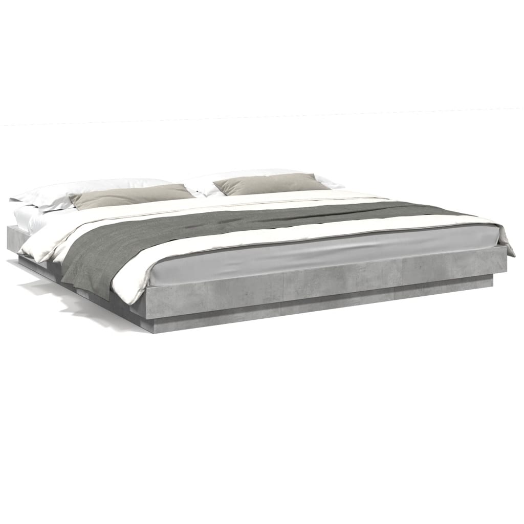 Bedframe bewerkt hout betongrijs 180x200 cm is nu te koop bij PeponiXL, paradijselijk wonen!