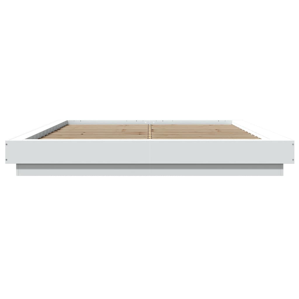 Bedframe bewerkt hout wit 160x200 cm is nu te koop bij PeponiXL, paradijselijk wonen!